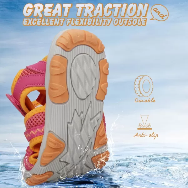 UOVO Boys Sandals Kids Sandals Hiking Athletic Closed-Toe Beach Summer Sandals for Boys Quick-Drying