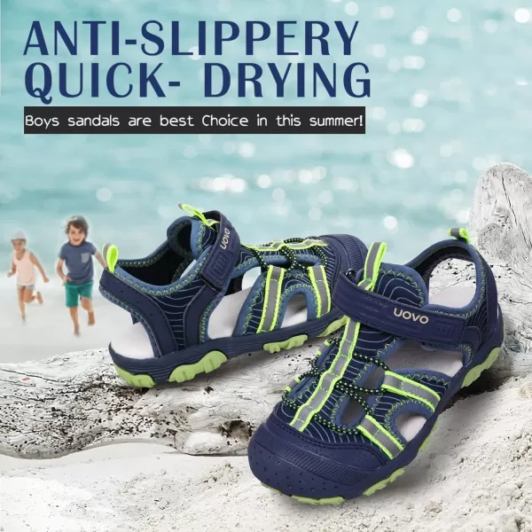 UOVO Boys Sandals Kids Sandals Hiking Athletic Closed-Toe Beach Summer Sandals for Boys Quick-Drying