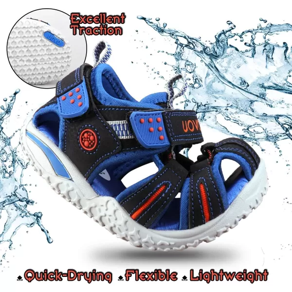 UOVO Boys Sandals Kids Sandals Hiking Athletic Closed-Toe Beach Summer Sandals for Boys Quick-Drying Slip Resistant