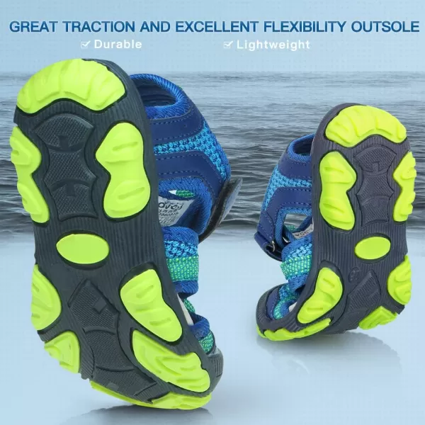 UOVO Boys Sandals Kids Sandals Hiking Athletic Closed-Toe Beach Summer Sandals for Boys Quick-Drying Slip Resistant