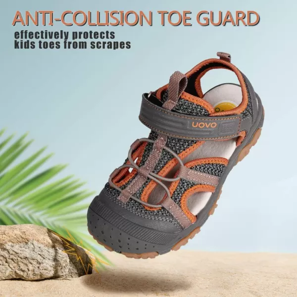 UOVO Boys Sandals Kids Sandals Hiking Athletic Closed-Toe Beach Summer Sandals for Boys Quick-Drying Slip Resistant