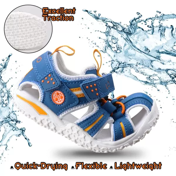 UOVO Boys Sandals Kids Sandals Hiking Athletic Closed-Toe Beach Summer Sandals for Boys Quick-Drying Slip Resistant