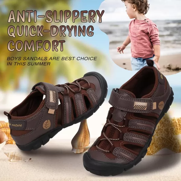 UOVO Boys Sandals Kids Sandals Hiking Athletic Closed-Toe Beach Summer Sandals for Boys Quick-Drying Slip Resistant