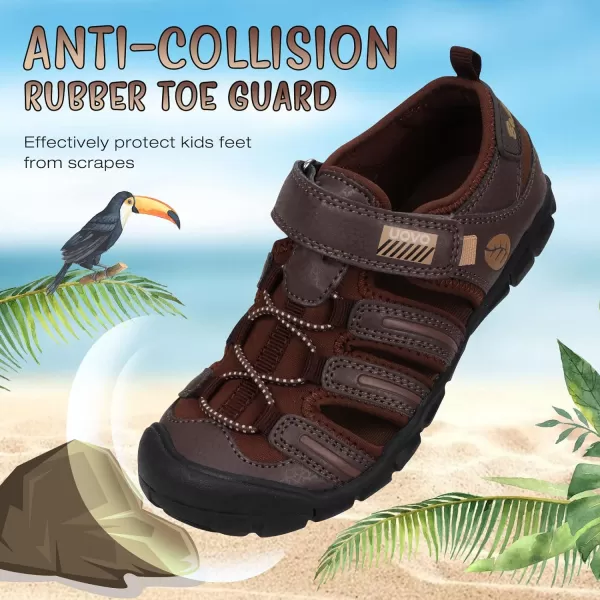 UOVO Boys Sandals Kids Sandals Hiking Athletic Closed-Toe Beach Summer Sandals for Boys Quick-Drying Slip Resistant