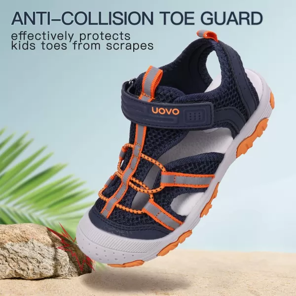 UOVO Boys Sandals Kids Sandals Hiking Athletic Closed-Toe Beach Summer Sandals for Boys Quick-Drying Slip Resistant