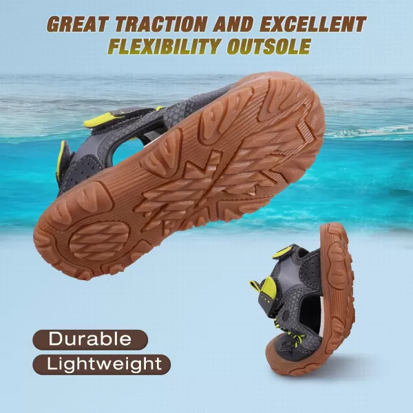 UOVO Boys Sandals Kids Sandals Hiking Athletic Closed-Toe Beach Summer Sandals for Boys Quick-Drying Slip Resistant