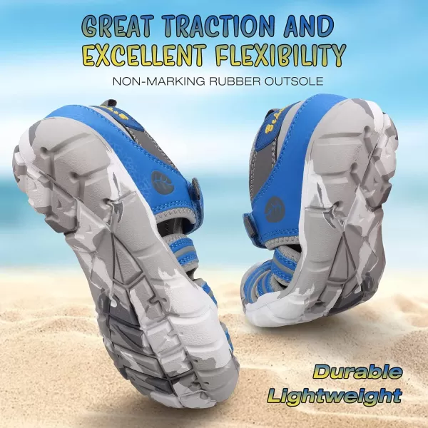 UOVO Boys Sandals Kids Sandals Hiking Athletic Closed-Toe Beach Summer Sandals for Boys Quick-Drying Slip Resistant