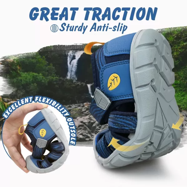 UOVO Boys Sandals Kids Sandals Hiking Athletic Closed-Toe Beach Summer Sandals for Boys Quick-Drying Slip Resistant