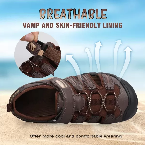 UOVO Boys Sandals Kids Sandals Hiking Athletic Closed-Toe Beach Summer Sandals for Boys Quick-Drying Slip Resistant