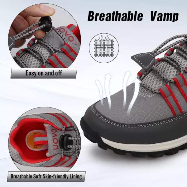 UOVO Boys Shoes Boys Sneakers Boys Hiking Tennis Running Shoes Kids Waterproof Athletic Outdoor Sneakers Non-Slip Comfortable