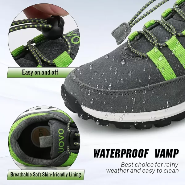 UOVO Boys Shoes Boys Sneakers Boys Hiking Tennis Running Shoes Kids Waterproof Athletic Outdoor Sneakers Non-Slip Comfortable