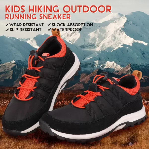 UOVO Boys Shoes Boys Sneakers Boys Hiking Tennis Running Shoes Kids Waterproof Athletic Outdoor Sneakers Non-Slip Comfortable