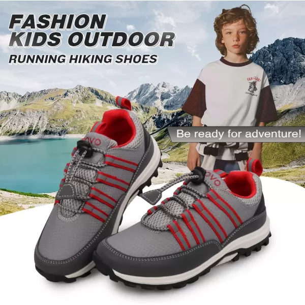 UOVO Boys Shoes Boys Sneakers Boys Hiking Tennis Running Shoes Kids Waterproof Athletic Outdoor Sneakers Non-Slip Comfortable