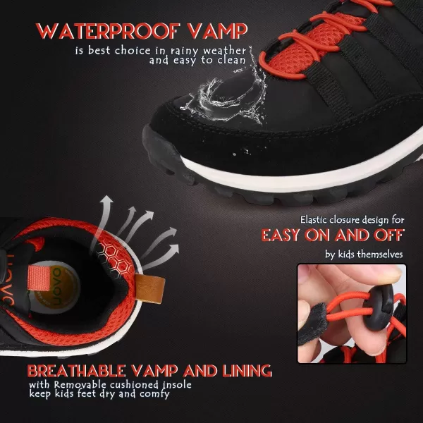UOVO Boys Shoes Boys Sneakers Boys Hiking Tennis Running Shoes Kids Waterproof Athletic Outdoor Sneakers Non-Slip Comfortable