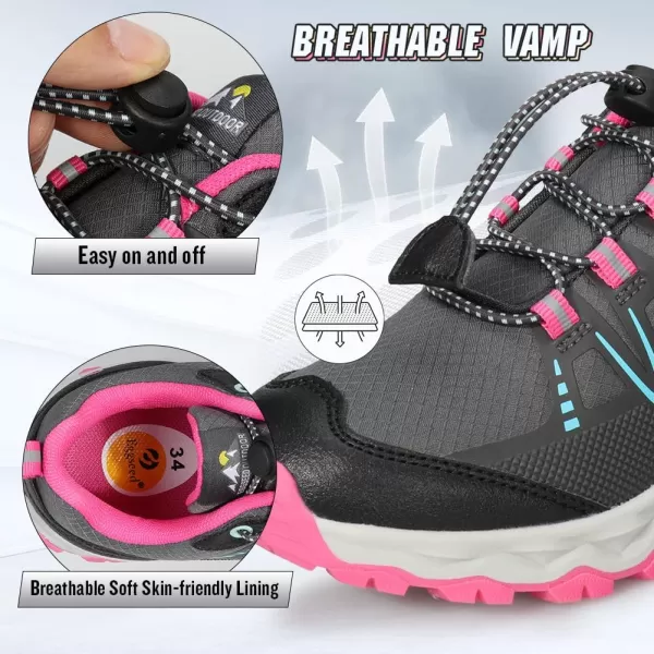 UOVO Boys Shoes Boys Sneakers Boys Tennis Hiking Running Shoes Kids Waterproof Athletic Outdoor Sneakers Non-Slip Comfy