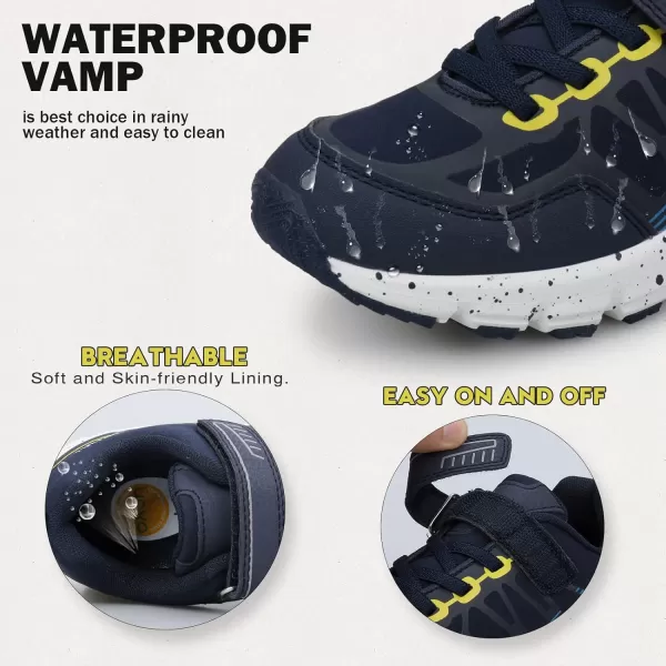 UOVO Boys Shoes Boys Sneakers Boys Tennis Hiking Running Shoes Kids Waterproof Athletic Outdoor Sneakers Non-Slip Comfy