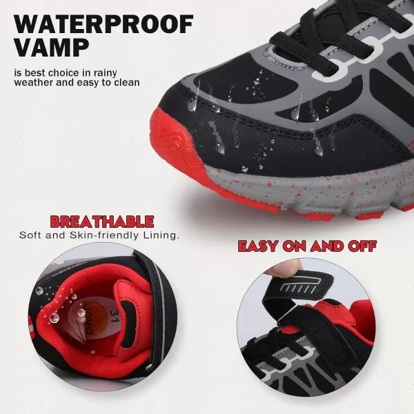 UOVO Boys Shoes Boys Sneakers Boys Tennis Hiking Running Shoes Kids Waterproof Athletic Outdoor Sneakers Non-Slip Comfy