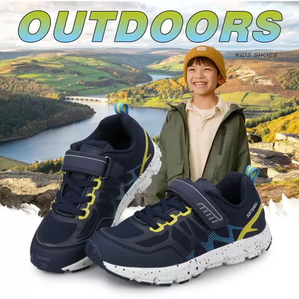 UOVO Boys Shoes Boys Sneakers Boys Tennis Hiking Running Shoes Kids Waterproof Athletic Outdoor Sneakers Non-Slip Comfy