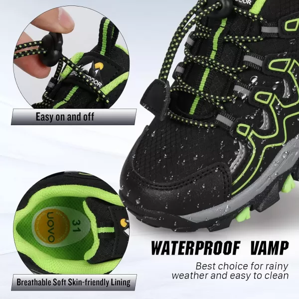 UOVO Boys Shoes Boys Sneakers Boys Tennis Running Shoes Waterproof Hiking Shoes Kids Athletic Outdoor Sneakers Slip Resistant