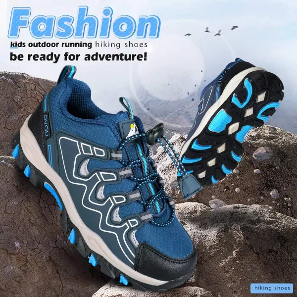 UOVO Boys Shoes Boys Tennis Running Sneakers Waterproof Hiking Shoes Kids Outdoor Fashion Sneakers Slip Resistant 