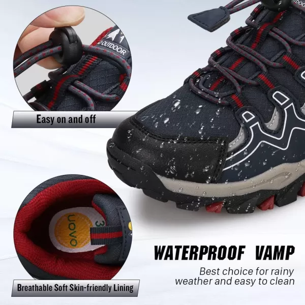 UOVO Boys Shoes Boys Tennis Running Sneakers Waterproof Hiking Shoes Kids Outdoor Fashion Sneakers Slip Resistant 