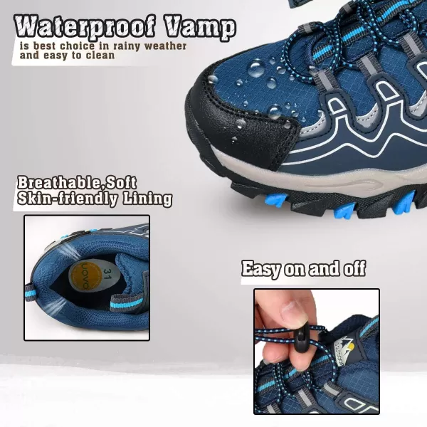 UOVO Boys Shoes Boys Tennis Running Sneakers Waterproof Hiking Shoes Kids Outdoor Fashion Sneakers Slip Resistant 