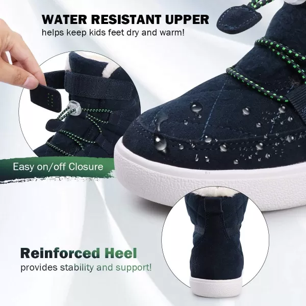 UOVO Boys Snow Boots Boys Boots Winter Boots for Kids Waterproof Winter Snow Boots for Boys Warm Slip Resistant Outdoor 