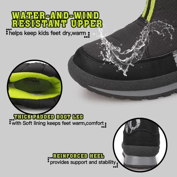 UOVO Boys Snow Boots Boys Boots Winter Boots for Kids Waterproof Winter Snow Boots for Boys Warm Slip Resistant Outdoor 