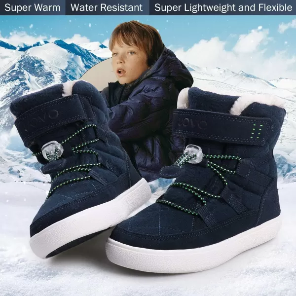 UOVO Boys Snow Boots Boys Boots Winter Boots for Kids Waterproof Winter Snow Boots for Boys Warm Slip Resistant Outdoor 
