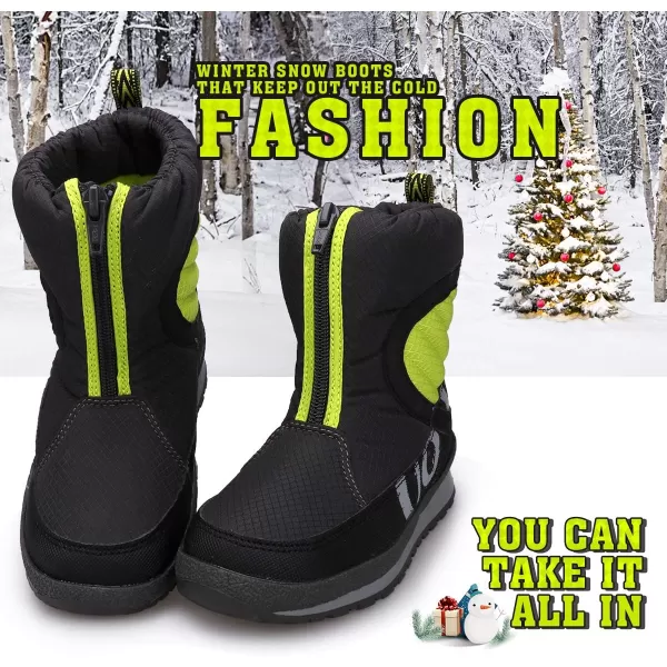 UOVO Boys Snow Boots Boys Boots Winter Boots for Kids Waterproof Winter Snow Boots for Boys Warm Slip Resistant Outdoor 
