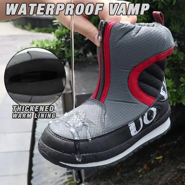 UOVO Boys Snow Boots Boys Boots Winter Boots for Kids Waterproof Winter Snow Boots for Boys Warm Slip Resistant Outdoor 