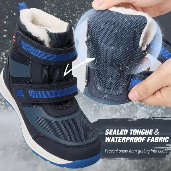 UOVO Boys Snow Boots Boys Boots Winter Boots for Kids Waterproof Winter Snow Boots for Boys Warm Slip Resistant Outdoor 
