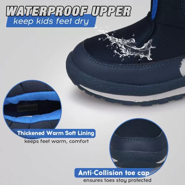 UOVO Boys Snow Boots Boys Boots Winter Boots for Kids Waterproof Winter Snow Boots for Boys Warm Slip Resistant Outdoor 