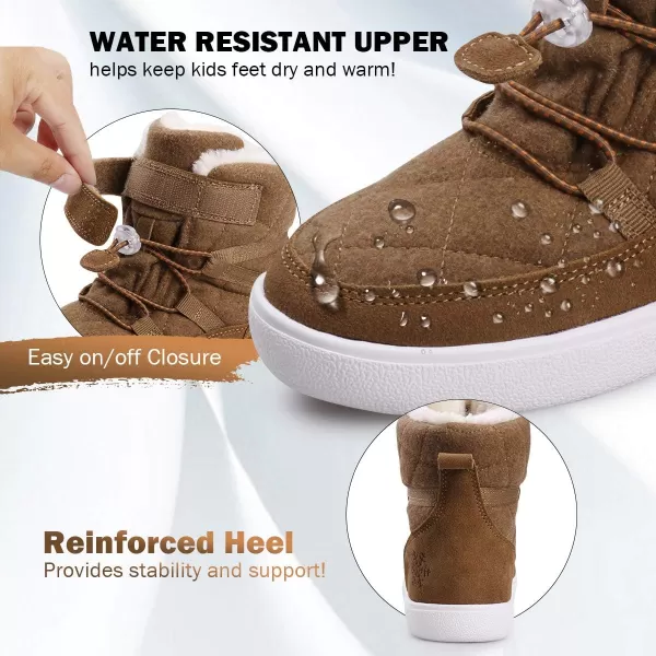 UOVO Boys Snow Boots Boys Boots Winter Boots for Kids Waterproof Winter Snow Boots for Boys Warm Slip Resistant Outdoor 