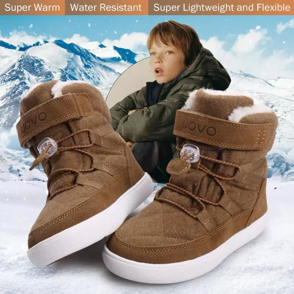 UOVO Boys Snow Boots Boys Boots Winter Boots for Kids Waterproof Winter Snow Boots for Boys Warm Slip Resistant Outdoor 