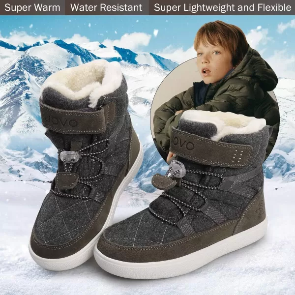 UOVO Boys Snow Boots Boys Boots Winter Boots for Kids Waterproof Winter Snow Boots for Boys Warm Slip Resistant Outdoor 