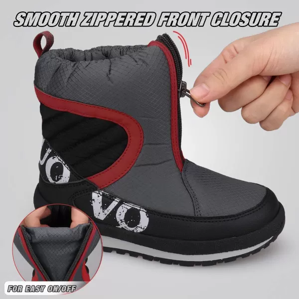 UOVO Boys Snow Boots Boys Boots Winter Boots for Kids Waterproof Winter Snow Boots for Boys Warm Slip Resistant Outdoor 
