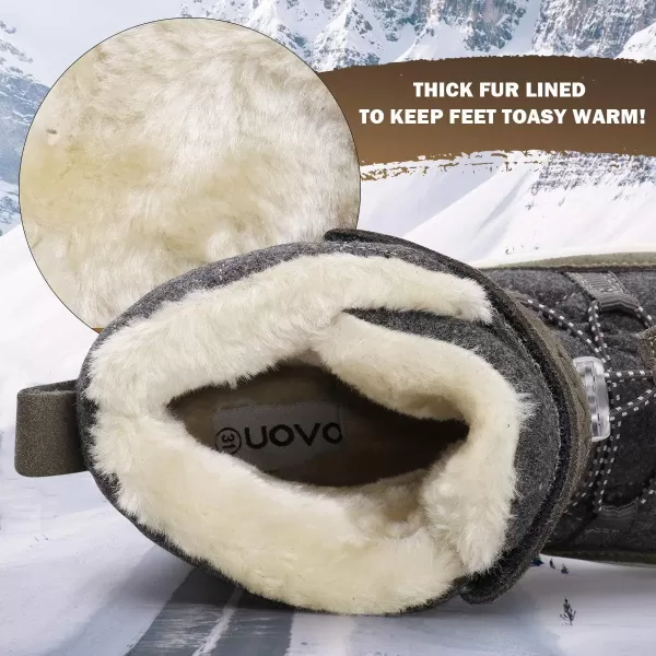 UOVO Boys Snow Boots Boys Boots Winter Boots for Kids Waterproof Winter Snow Boots for Boys Warm Slip Resistant Outdoor 