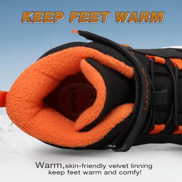 UOVO Boys Winter Boots Boys Hiking Boots Shoes Waterproof Boys Boots Sneakers Kids Outdoor Winter Shoes Hi Top Boys Snow Boots Slip Resistant 