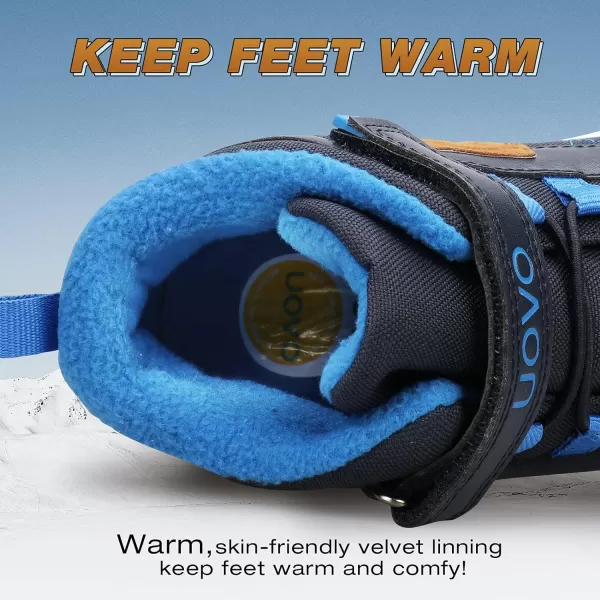 UOVO Boys Winter Boots Boys Hiking Boots Shoes Waterproof Boys Boots Sneakers Kids Outdoor Winter Shoes Hi Top Boys Snow Boots Slip Resistant 