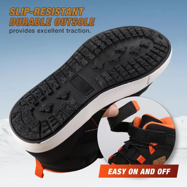 UOVO Boys Winter Boots Boys Hiking Boots Shoes Waterproof Boys Boots Sneakers Kids Outdoor Winter Shoes Hi Top Boys Snow Boots Slip Resistant 