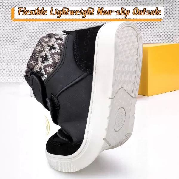 UOVO Boys Winter Boots Boys Hiking Boots Shoes Waterproof Boys Boots Sneakers Kids Outdoor Winter Shoes Hi Top Boys Snow Boots Slip Resistant 