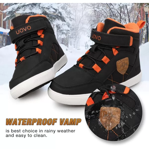 UOVO Boys Winter Boots Boys Hiking Boots Shoes Waterproof Boys Boots Sneakers Kids Outdoor Winter Shoes Hi Top Boys Snow Boots Slip Resistant 