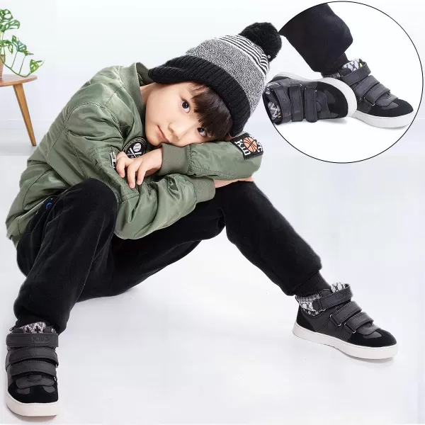 UOVO Boys Winter Boots Boys Hiking Boots Shoes Waterproof Boys Boots Sneakers Kids Outdoor Winter Shoes Hi Top Boys Snow Boots Slip Resistant 