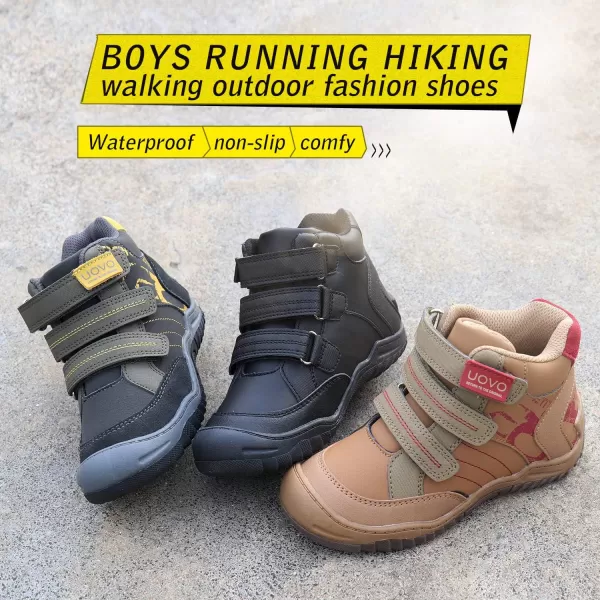 UOVO Boys Winter Boots Boys Hiking Boots Shoes Waterproof Boys Boots Sneakers Kids Outdoor Winter Shoes Hi Top Boys Snow Boots Slip Resistant 