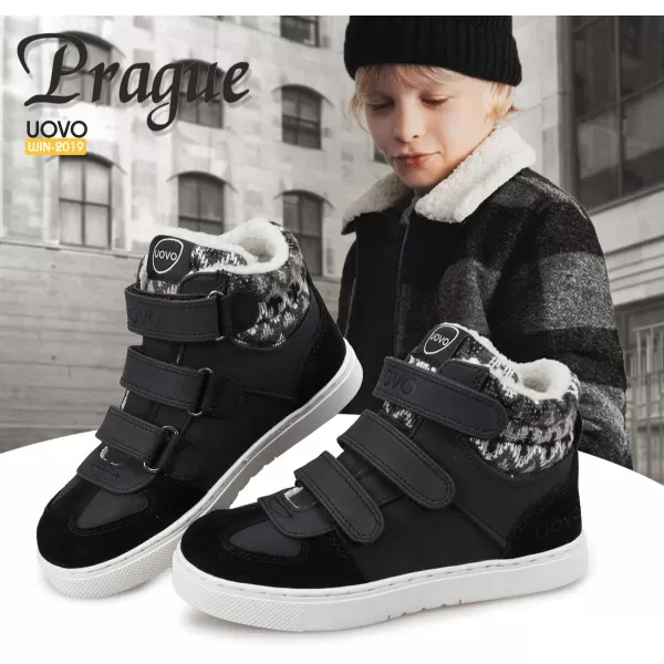 UOVO Boys Winter Boots Boys Hiking Boots Shoes Waterproof Boys Boots Sneakers Kids Outdoor Winter Shoes Hi Top Boys Snow Boots Slip Resistant 