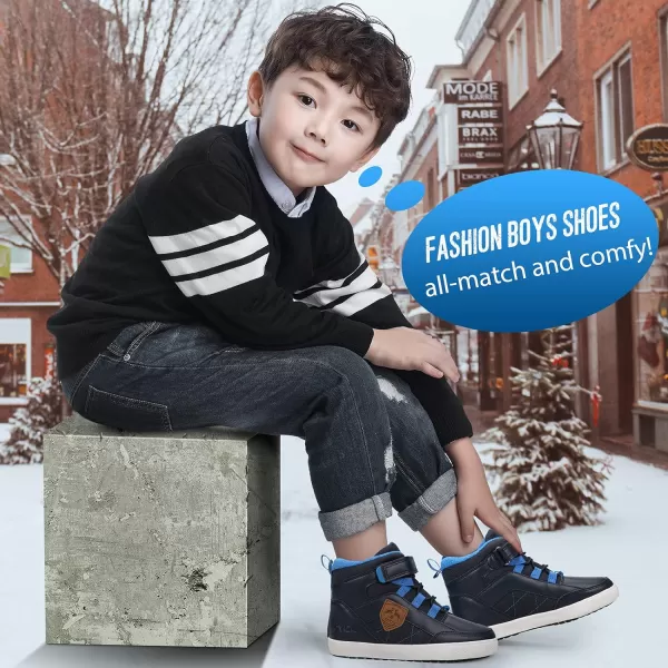 UOVO Boys Winter Boots Boys Hiking Boots Shoes Waterproof Boys Boots Sneakers Kids Outdoor Winter Shoes Hi Top Boys Snow Boots Slip Resistant 