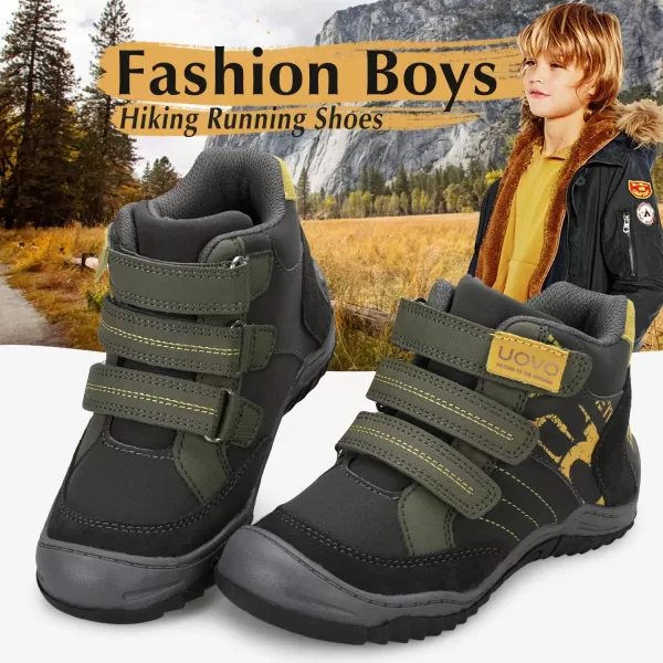 UOVO Boys Winter Boots Boys Hiking Boots Shoes Waterproof Boys Boots Sneakers Kids Outdoor Winter Shoes Hi Top Boys Snow Boots Slip Resistant 