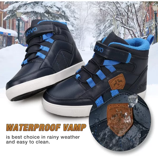 UOVO Boys Winter Boots Boys Hiking Boots Shoes Waterproof Boys Boots Sneakers Kids Outdoor Winter Shoes Hi Top Boys Snow Boots Slip Resistant 