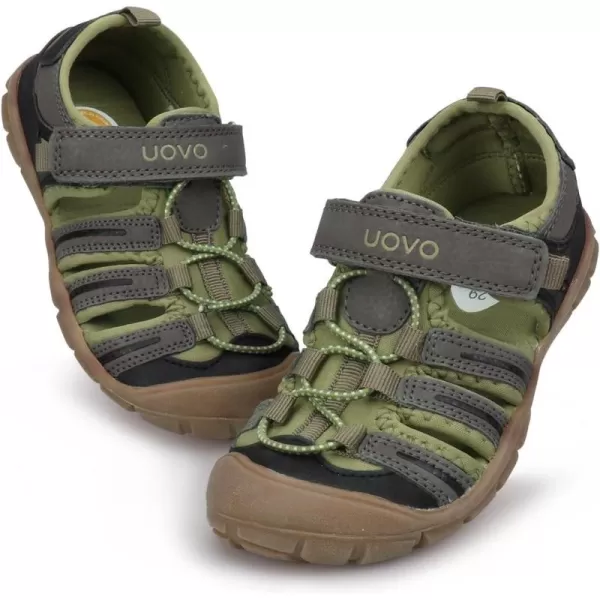 UOVO Boys Sandals Kids Sandals Hiking Athletic Closed-Toe Beach Summer Sandals for Boys Quick-Drying Slip Resistant